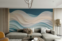 The water is calm and serene, with white foam at the edges.

