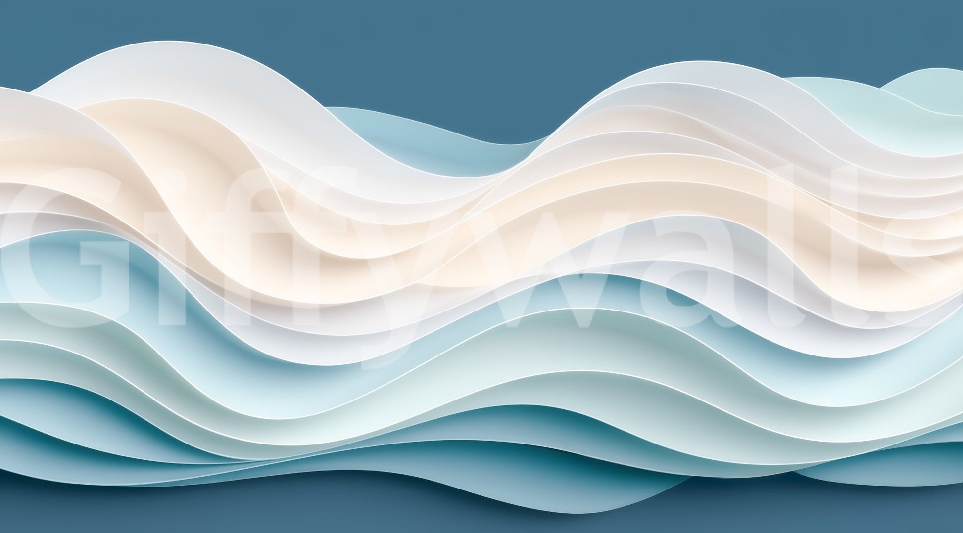 The Tranquil Tides mural gives the space a quiet and natural feel.

