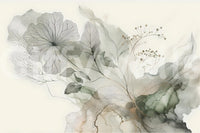 Tranquil Tones Wall Mural used as a backdrop in a minimalist kitchen diner.