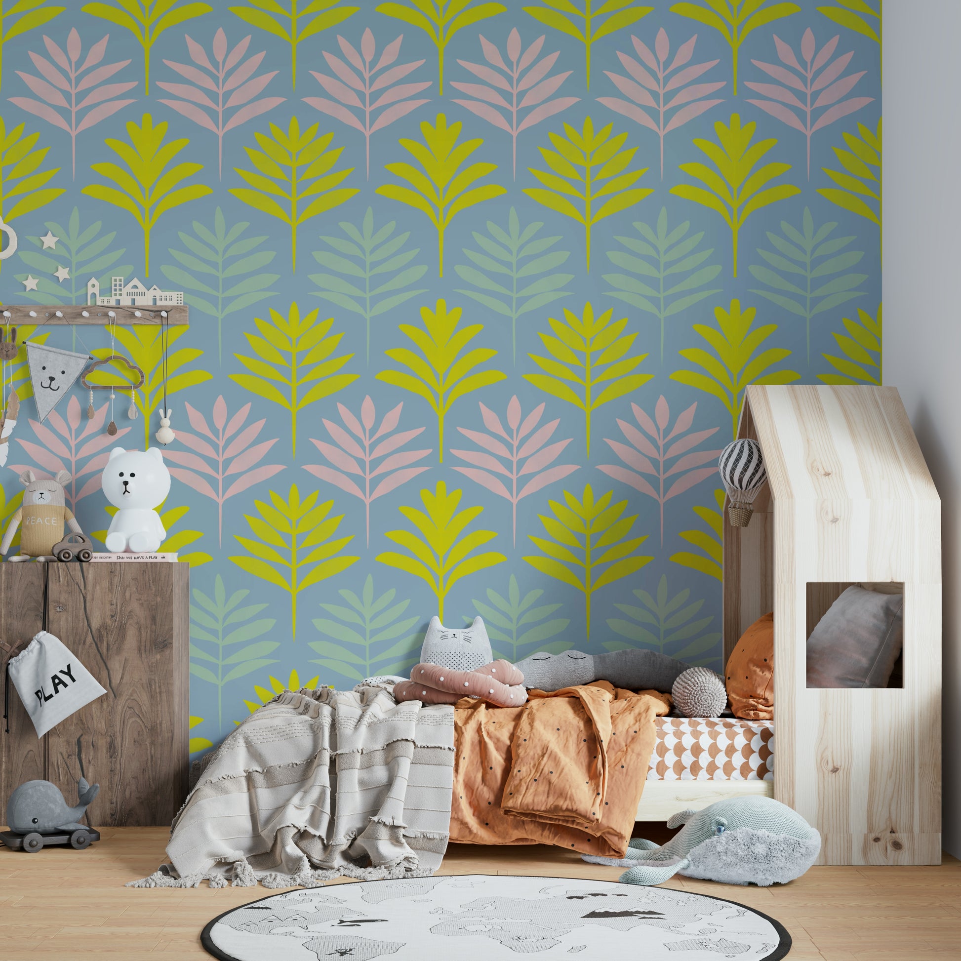 Tranquil tropics wallpaper with lush green leaves

