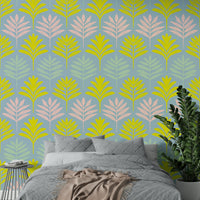 Palm leaf wallpaper for a relaxed wall style

