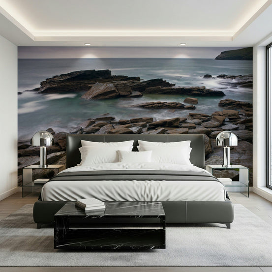 Rugged Trebarwith Strand rock beach in living room