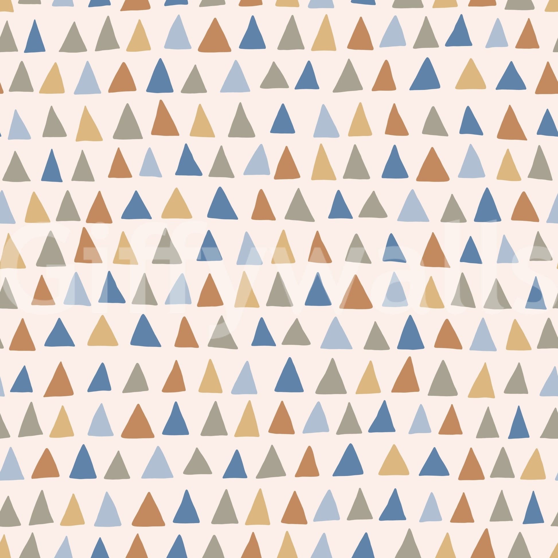 Whimsical geometric wallpaper design with a relaxed, handmade feel.

