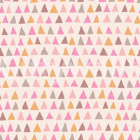 Multicolor triangle design with blush and soft pink shades.

