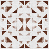 Triangles Composition Mocha wallpaper close-up of mocha-brown triangles and line strokes on textured off-white linen