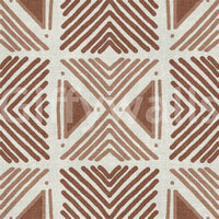 Tribal Cappuccino Motif Southwestern diamond textured wallpaper.