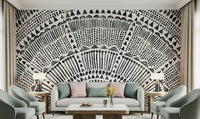 Tribal Half Sun Wall Mural