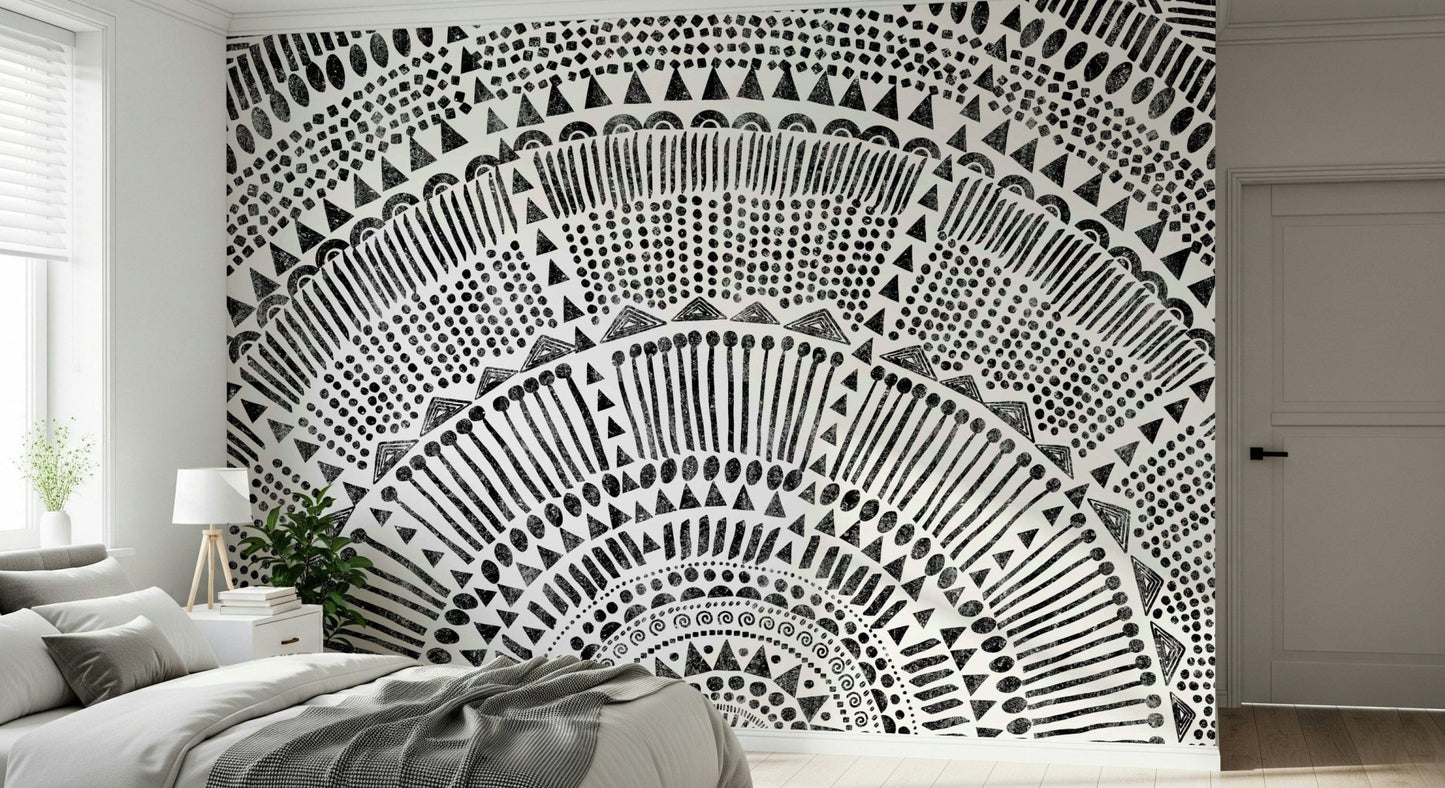 Tribal Half Sun Wall Mural