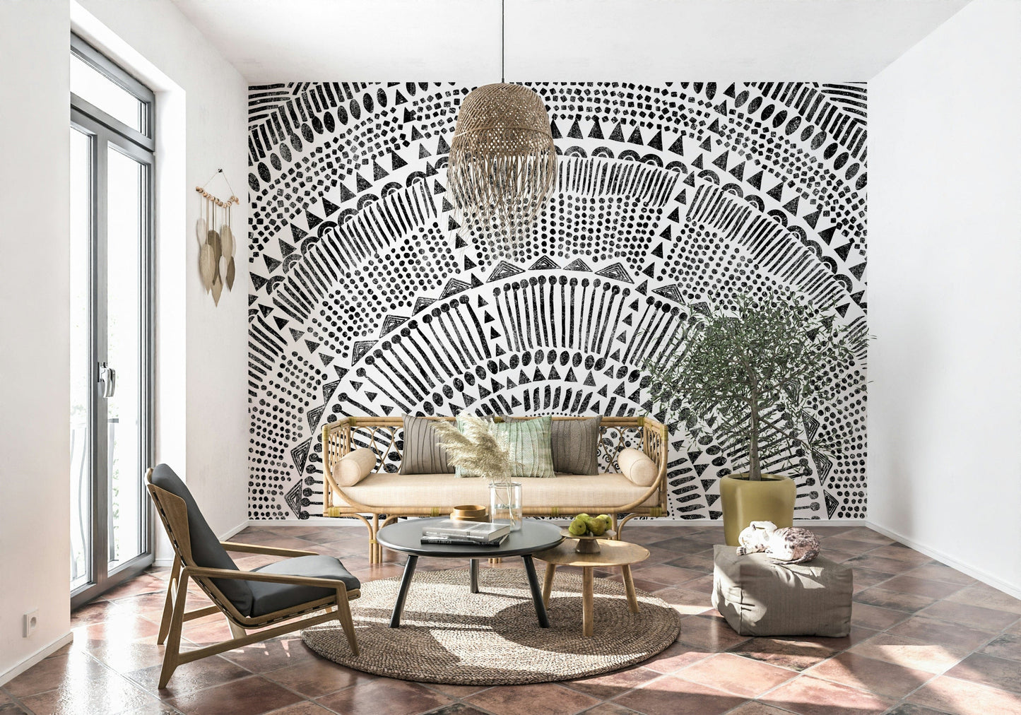 Tribal Half Sun Wall Mural