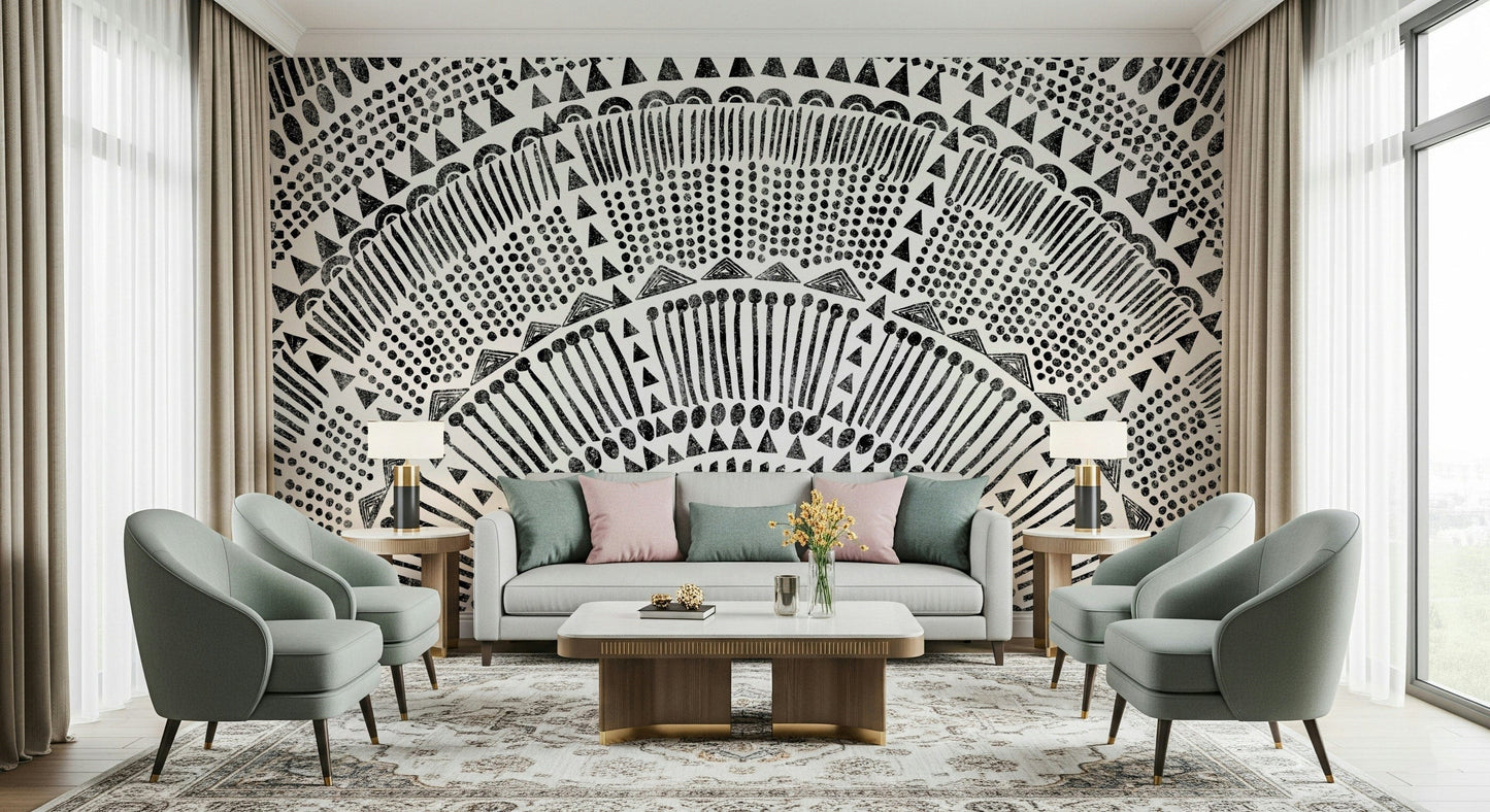 Tribal Half Sun Wall Mural