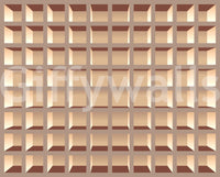 Neutral library bookcase mural for bedroom corner, soft beige tones