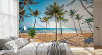 Tropical Beach Scene Wall Mural