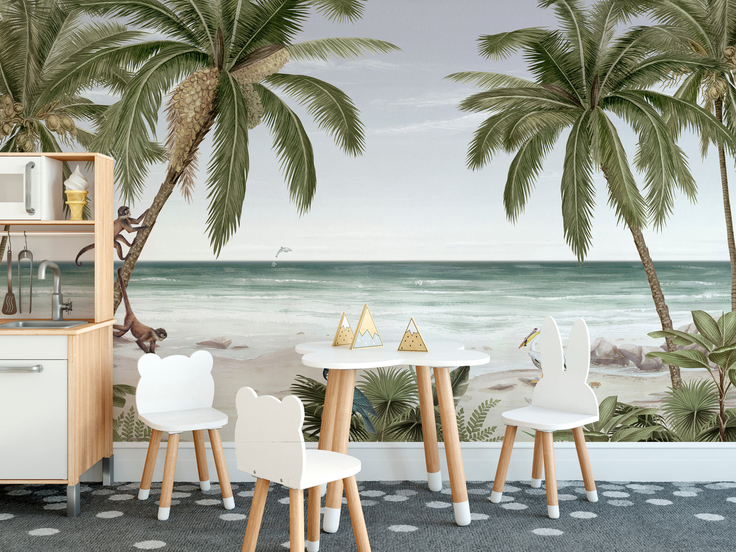 Beach Tropical Tree Wallpaper Mural - Giffywalls