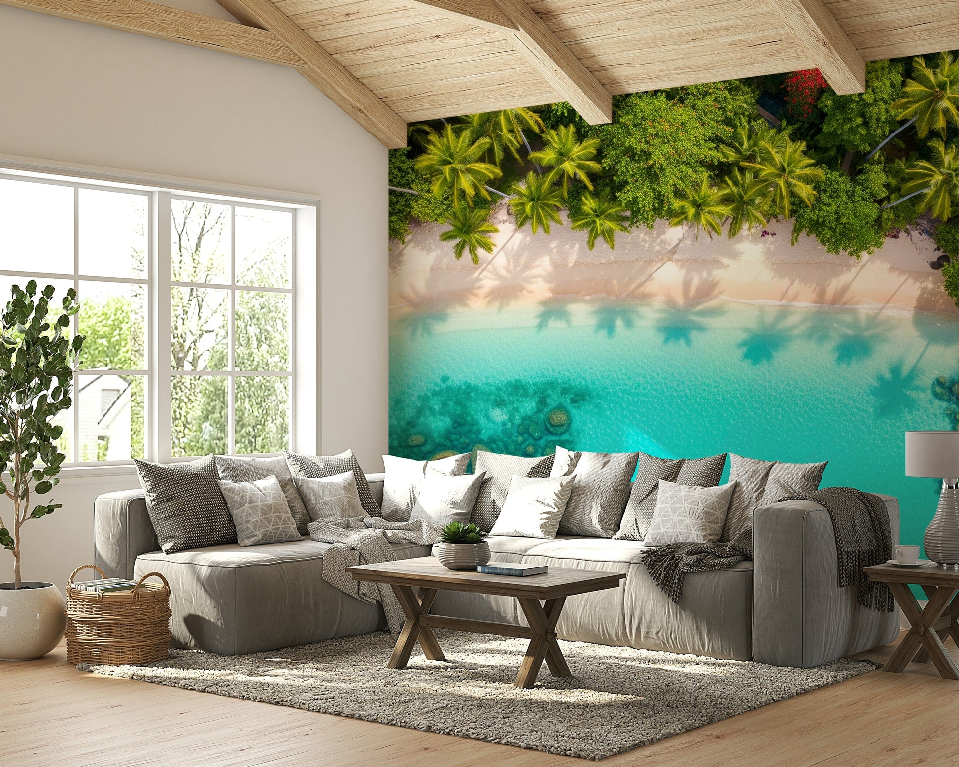 Wall mural showing a quiet tropical scene

