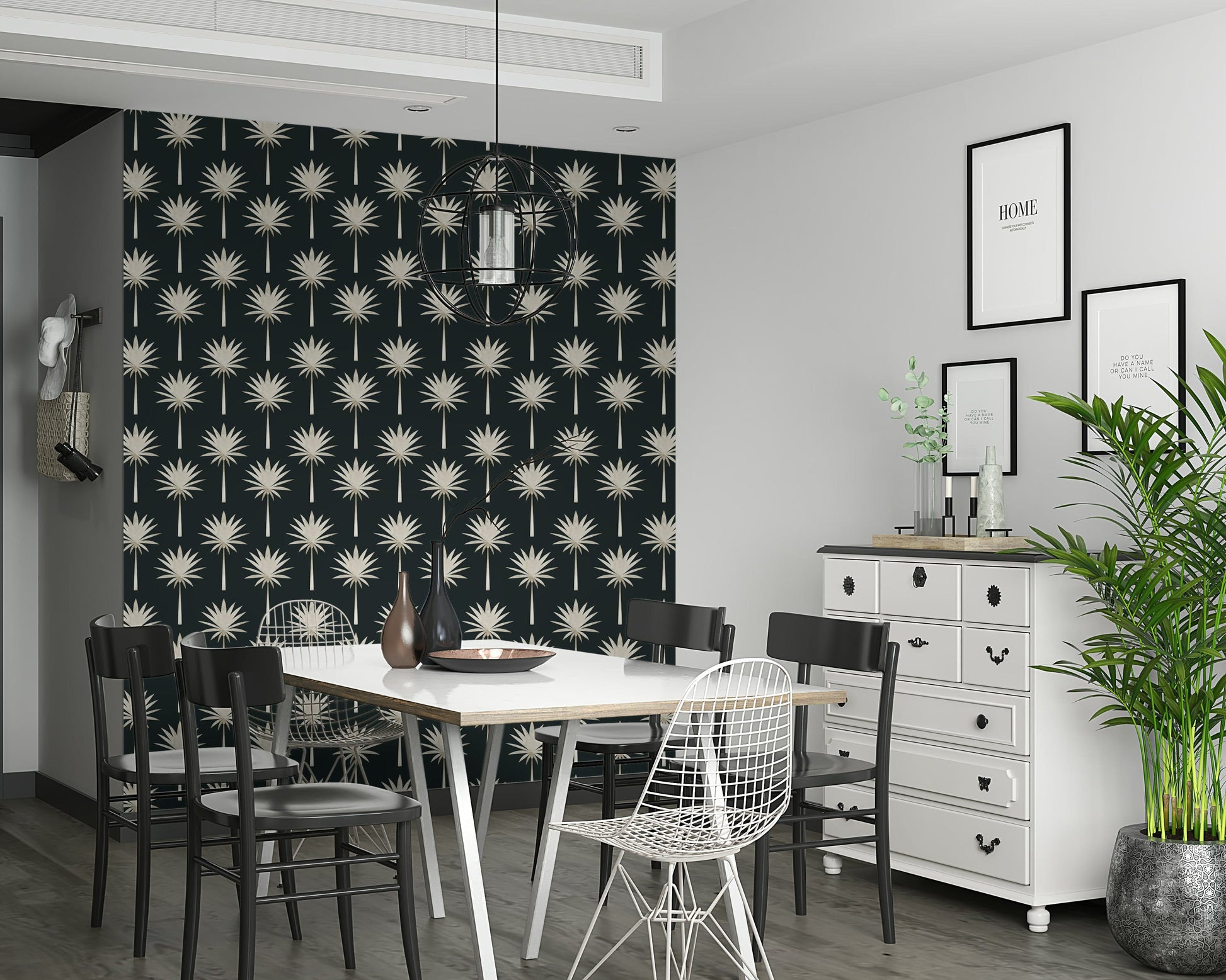 Premium Luxe Palms wallpaper, opulent style, sophisticated decoration material.