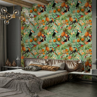 Intricate botanical details and vivid colors in Tropical Eden 1 wallpaper

