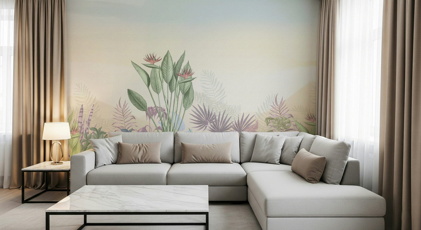 Eden's Touch Wall Mural in a light-filled living space.