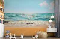 Tropical Escape exotic coast peel and stick wallpaper.