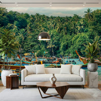 Amsterdam Twilight mural with twilight sky gradients, relaxed sea wallpaper tones, and nature vibe