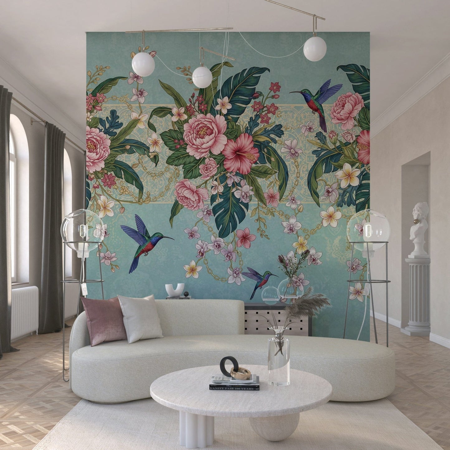 Colourful botanical wall décor for a guest bedroom or hallway.
