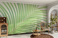 The wallpaper is used to create a feature wall in a dining room.

