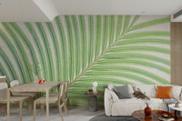 A detail shot of the subtle green hues in the wallpaper.

