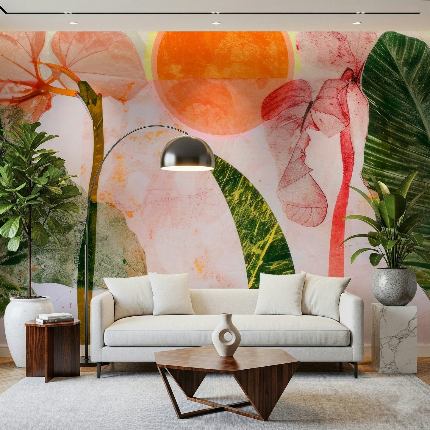 A classic floral wallpaper for walls.

