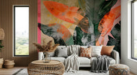 An artistic exotic escape mural for home decor.

