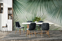 Bedroom palm leaf wallpaper

