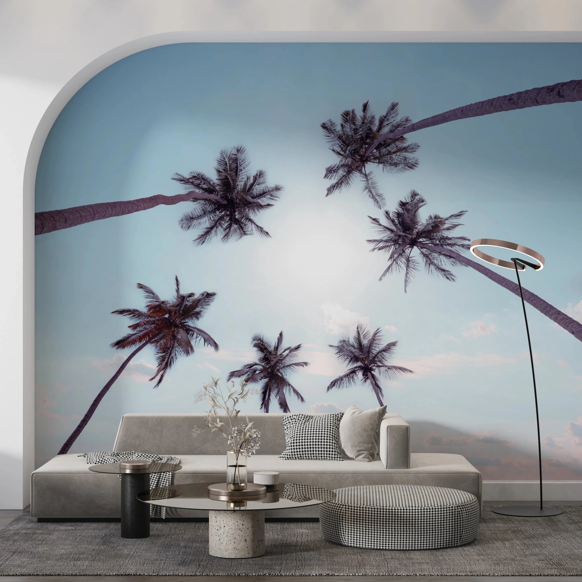 Tropical Palms Sky View Wall Mural