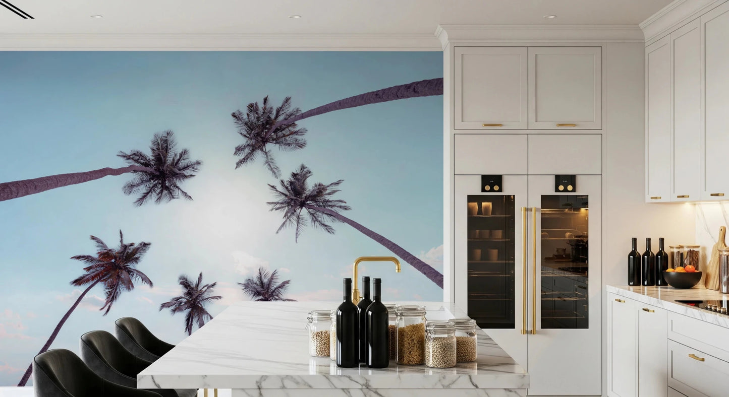Tropical Palms Sky View Wall Mural