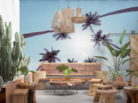 Tropical Palms Sky View Wall Mural