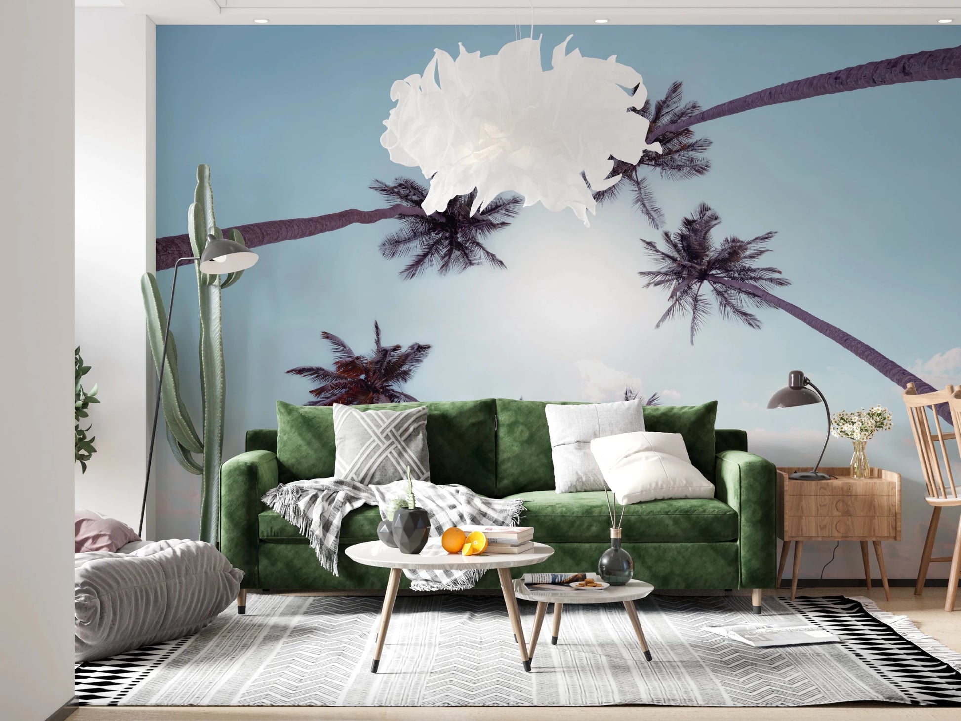 Tropical Palms Sky View Wall Mural