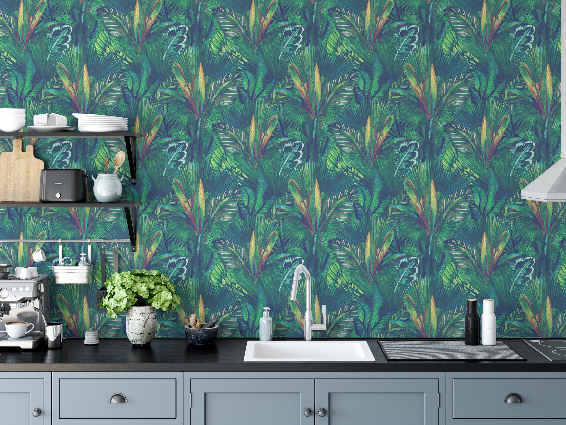 Easy install peel and stick tropical wallpaper