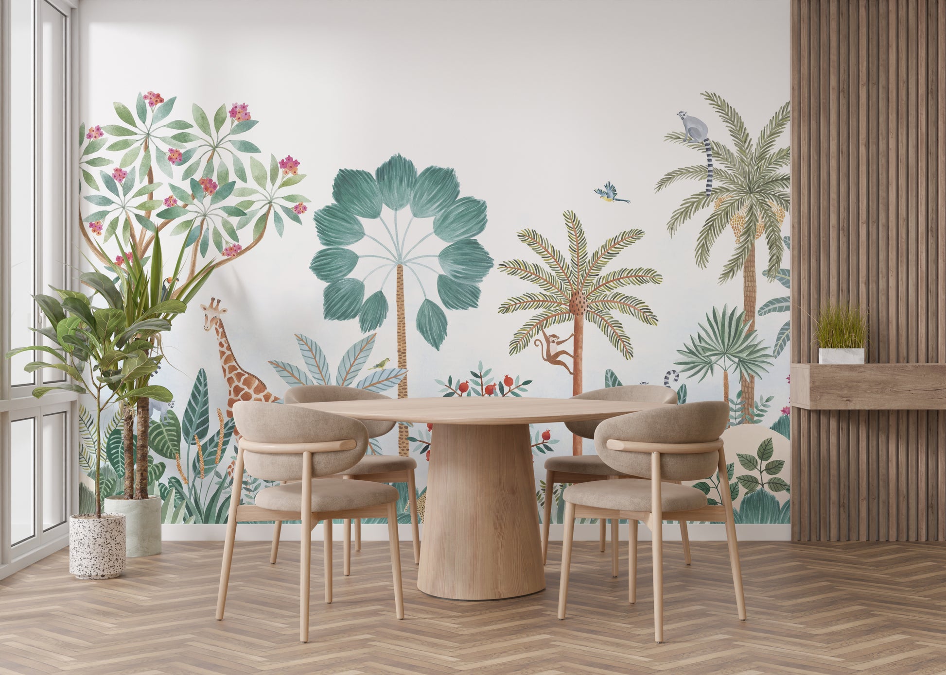 Tropical Safari Vista Wall Mural - Giffywalls