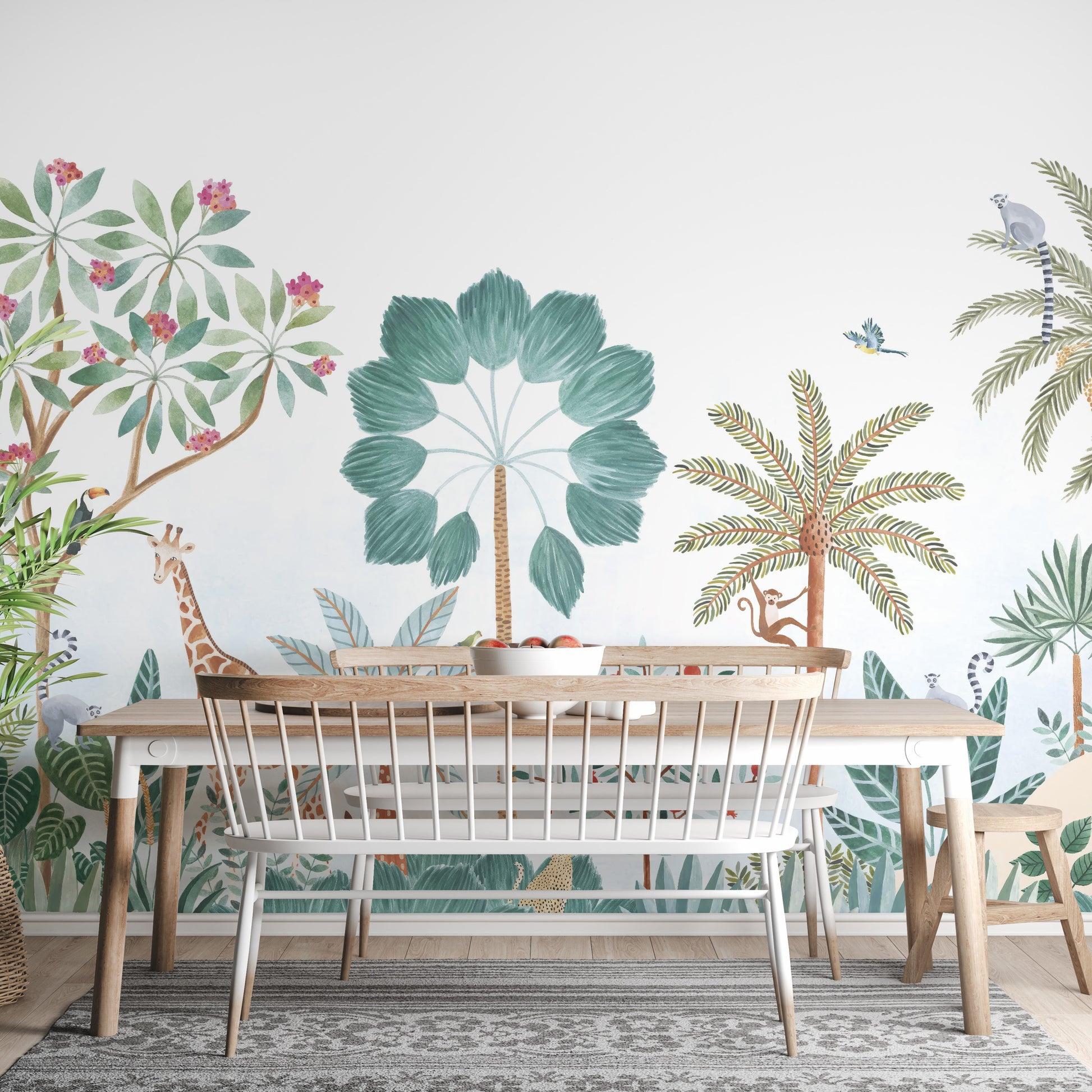 Tropical Safari Vista Wall Mural - Giffywalls