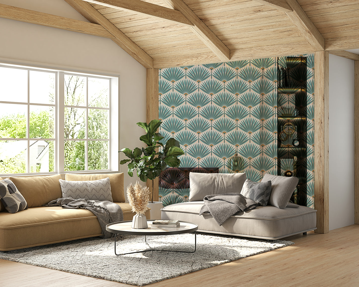 Tropical Teal Paradise Wallpaper