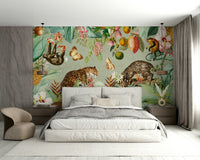Tropical Vintage Expedition 1 wall mural with lush greenery

