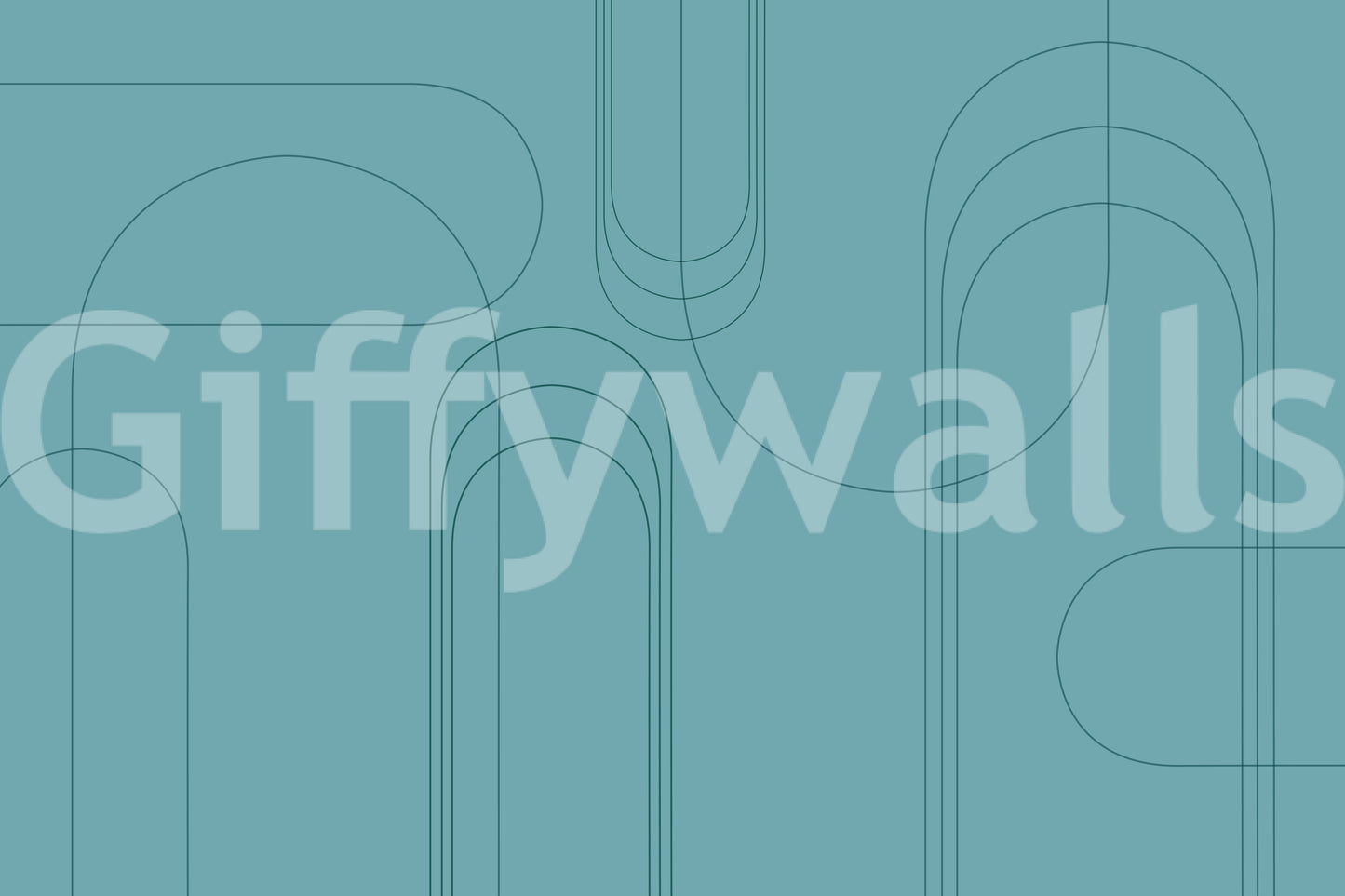 Turquoise Abstract Arches Wall Mural