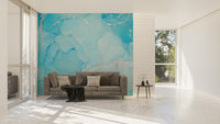Dreamy Turquoise Alcohol Design Mural
