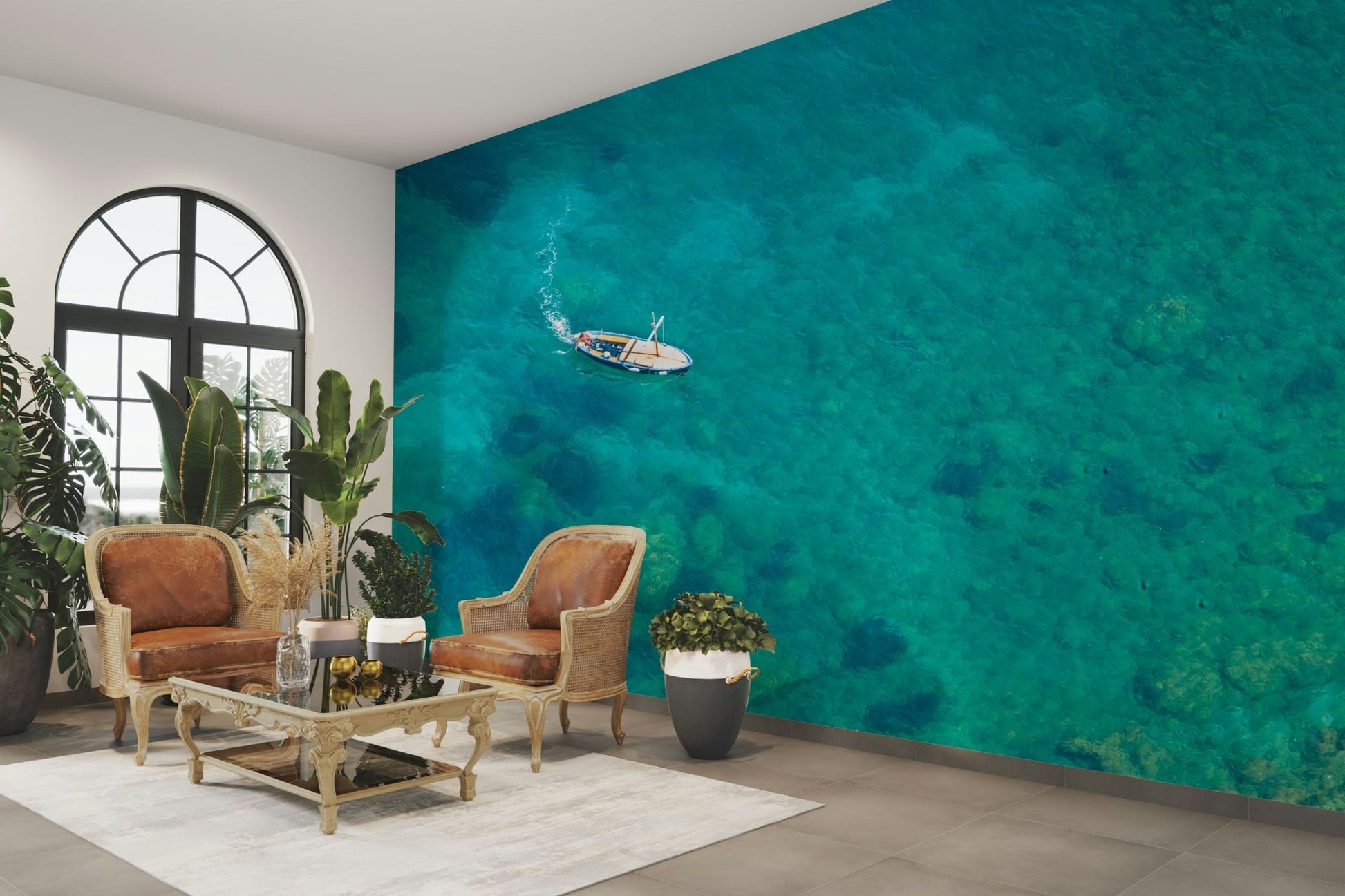 Relaxing turquoise beach scene on your wall

