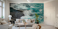 A calming ocean view wallpaper mural that defines a space.

