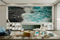 A classic beach scene wallpaper for walls.

