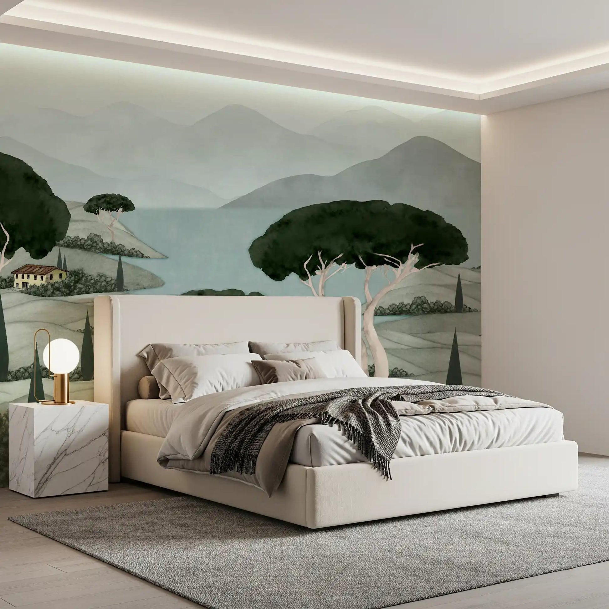 Tuscan Dreamscape Wall Mural watercolor artistic wall mural