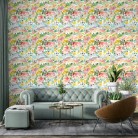 Rolling hills of Tuscany wallpaper with watercolor effect

