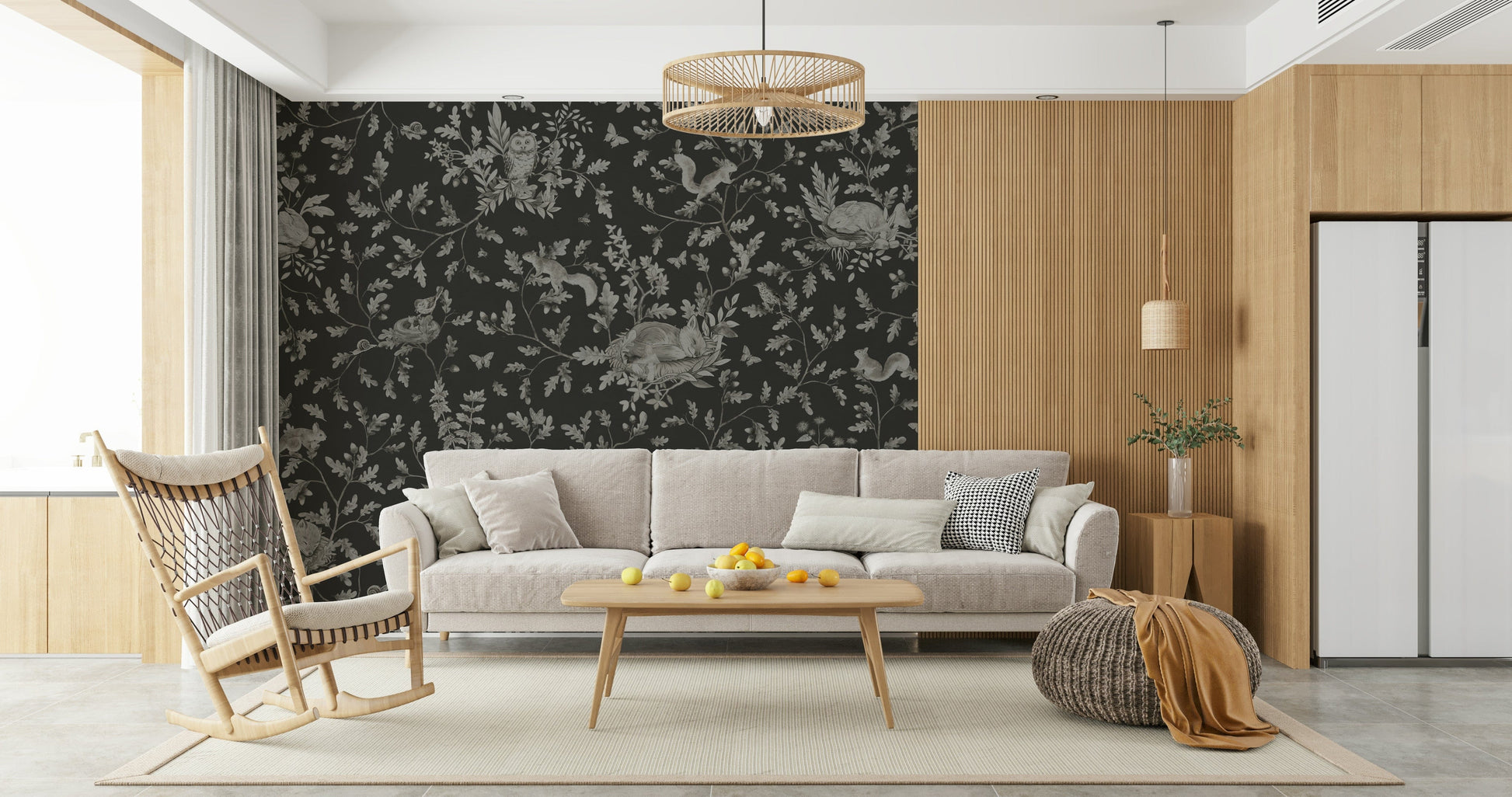 Twilight Woods Wall Mural evoking the peaceful transition between day and night.