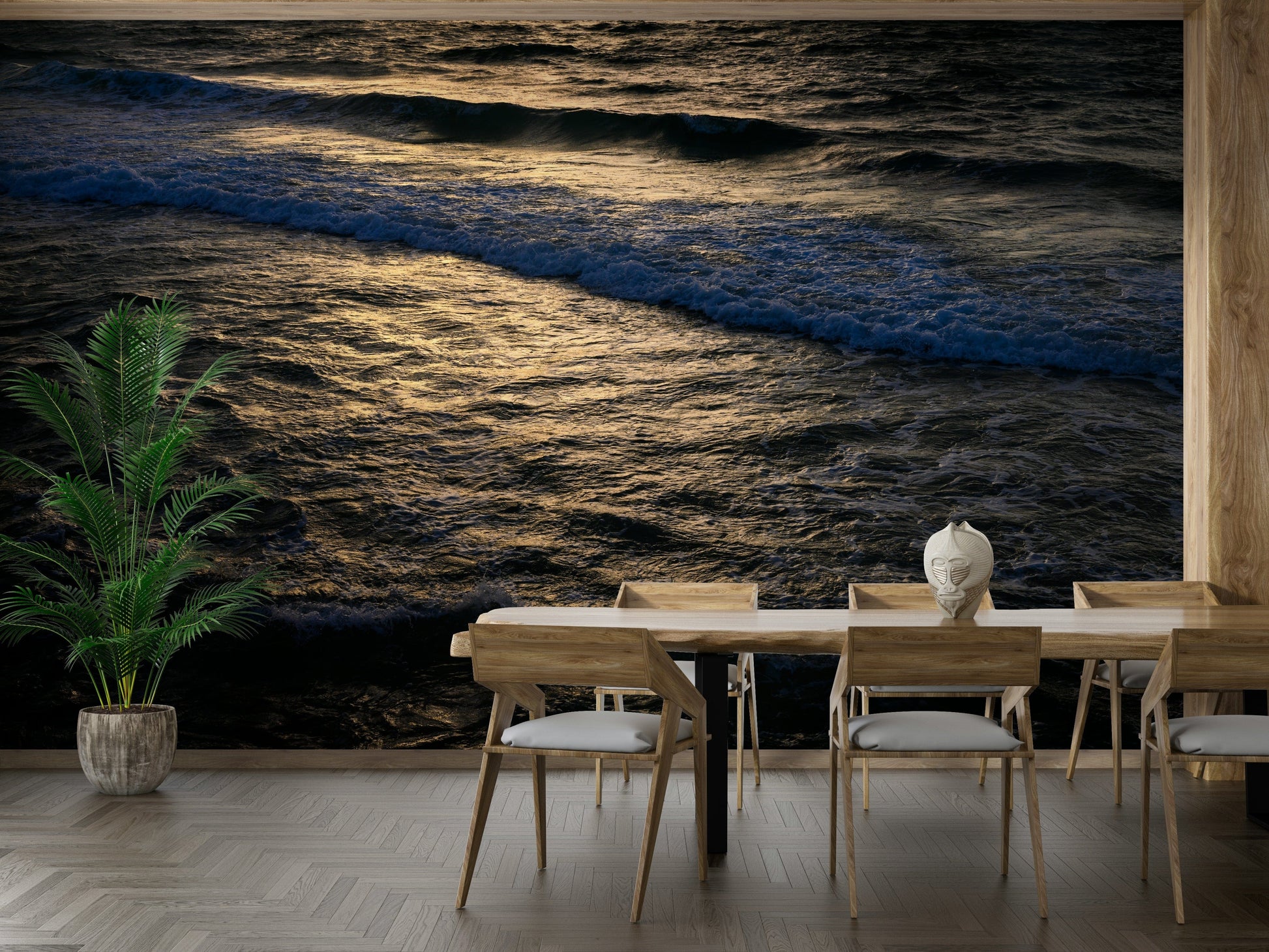 The wallpaper for walls being admired in a home.

