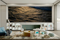 A high-angle view of the wall mural with natural light.

