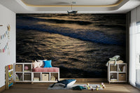 The peel and stick wallpaper showing realistic water.

