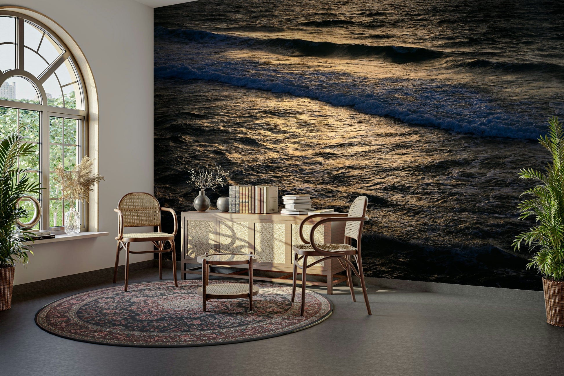 A detail shot of the sea foam and rock textures.

